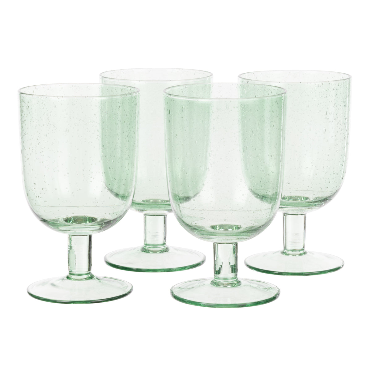 Davis & Waddell Saltara Bubble Glass Wine Glasses 330ml 4 Piece Set Green