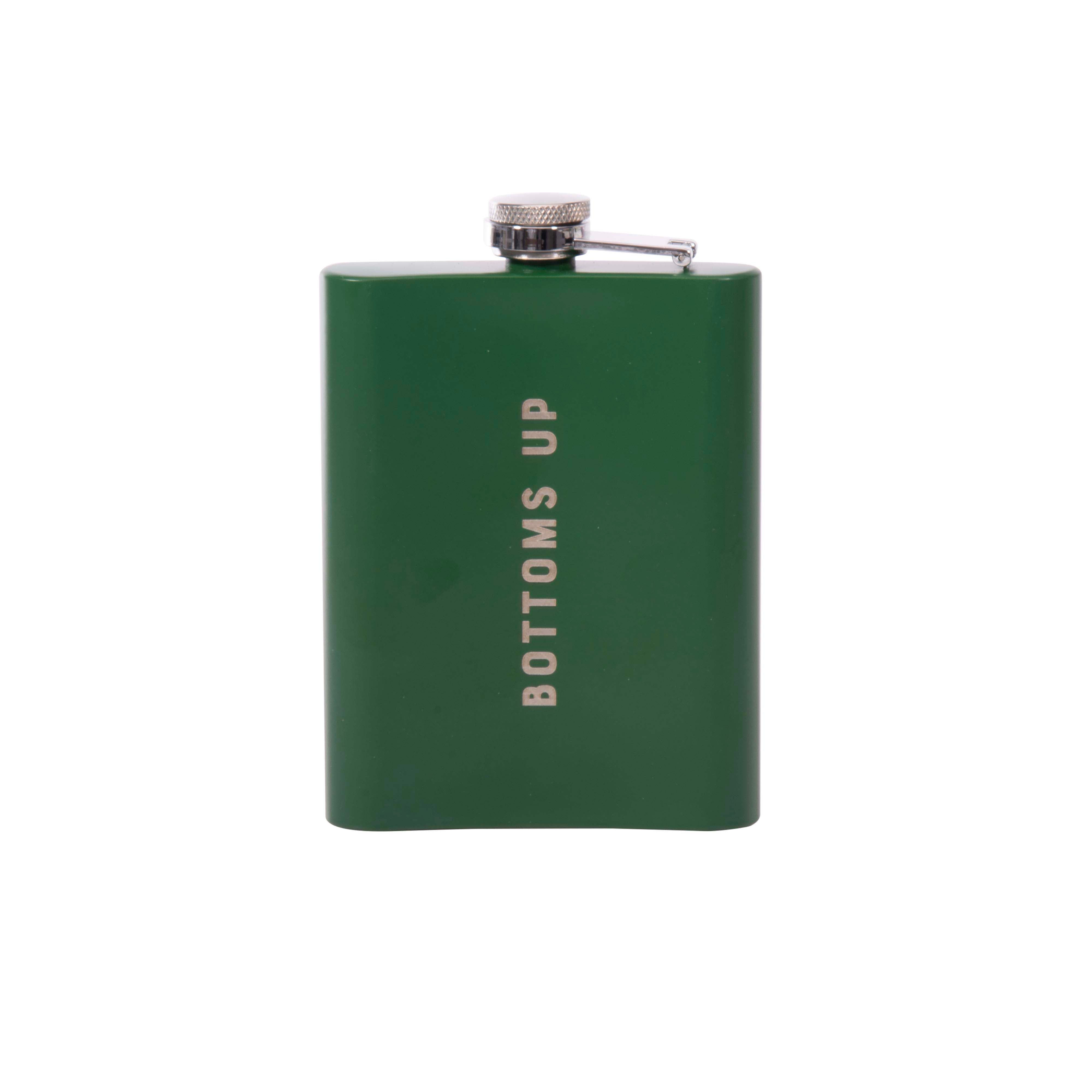 Australian Collection Cheers Mate Hip Flask Green