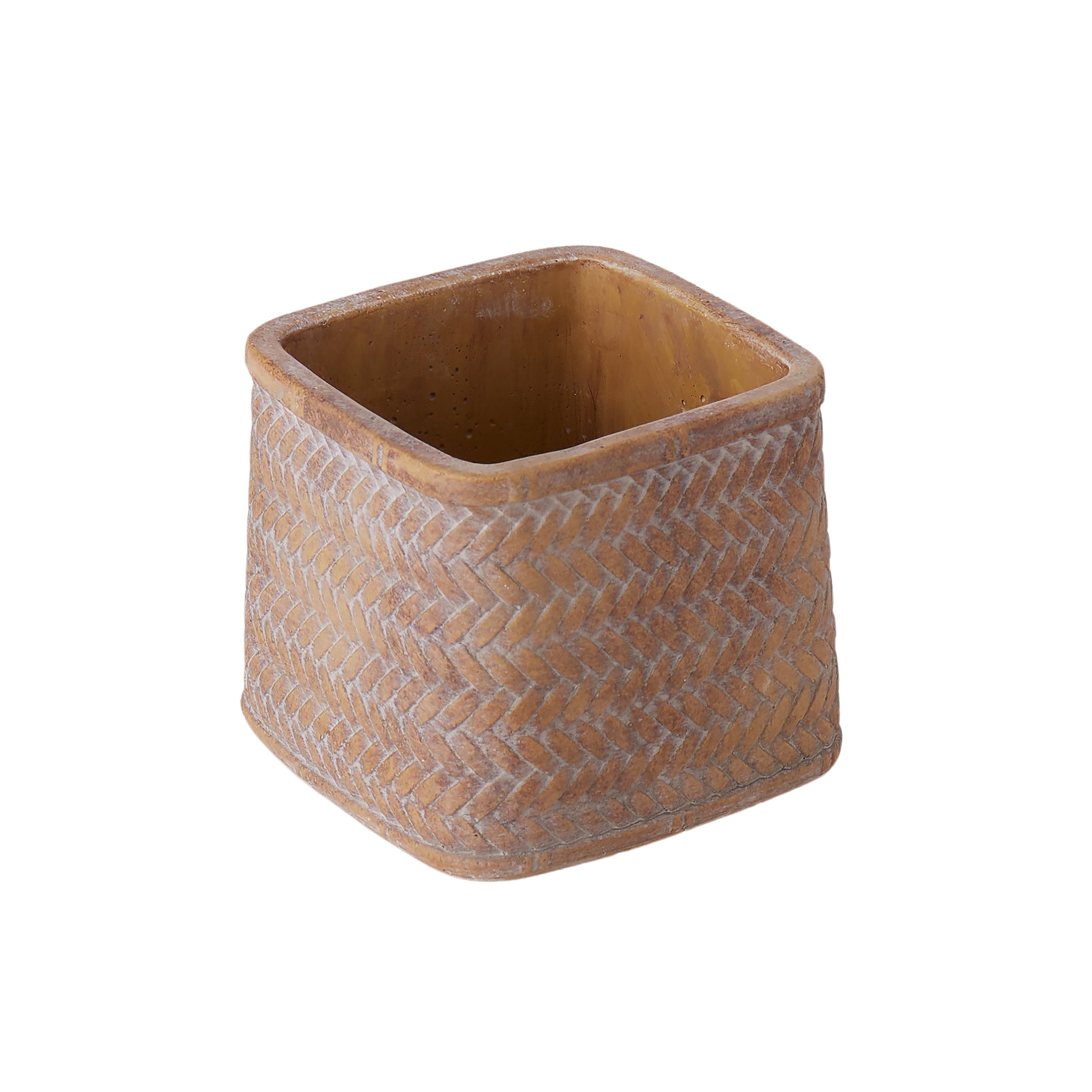 Rogue Cement Square Weave Vessel 12 x 10cm