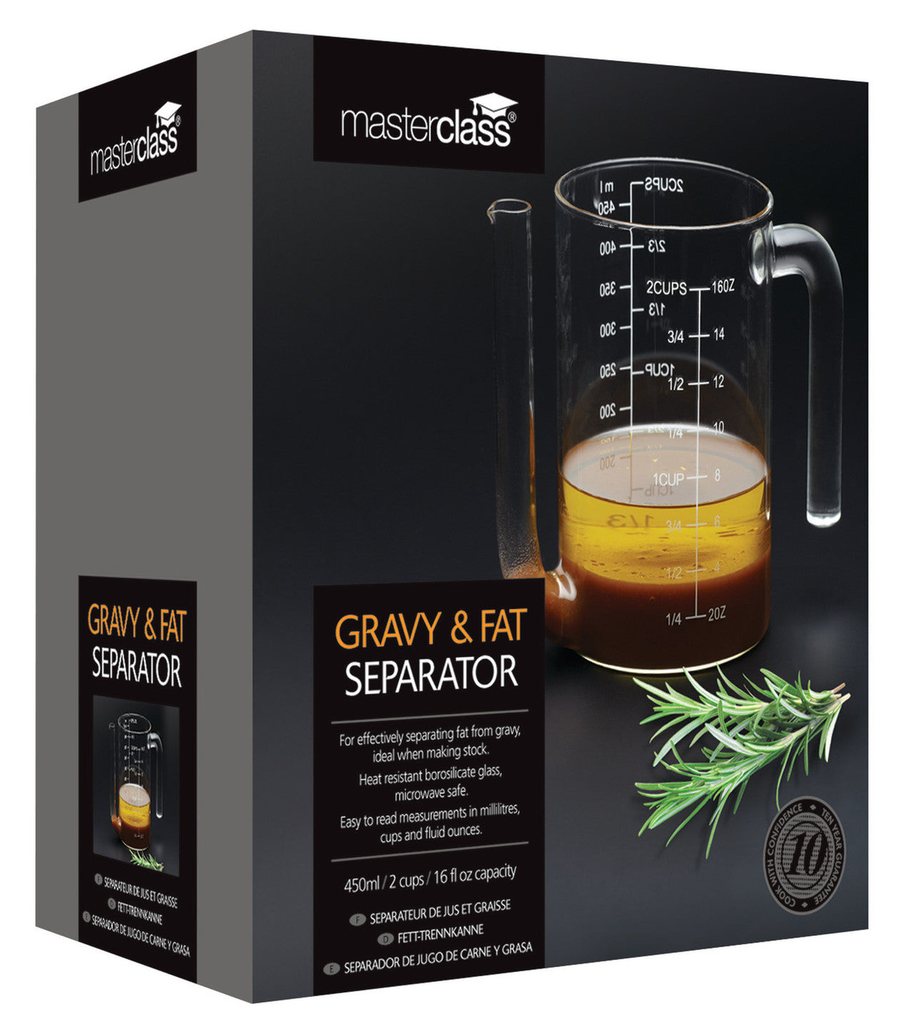 MasterClass Glass Gravy & Fat Separator 450ml