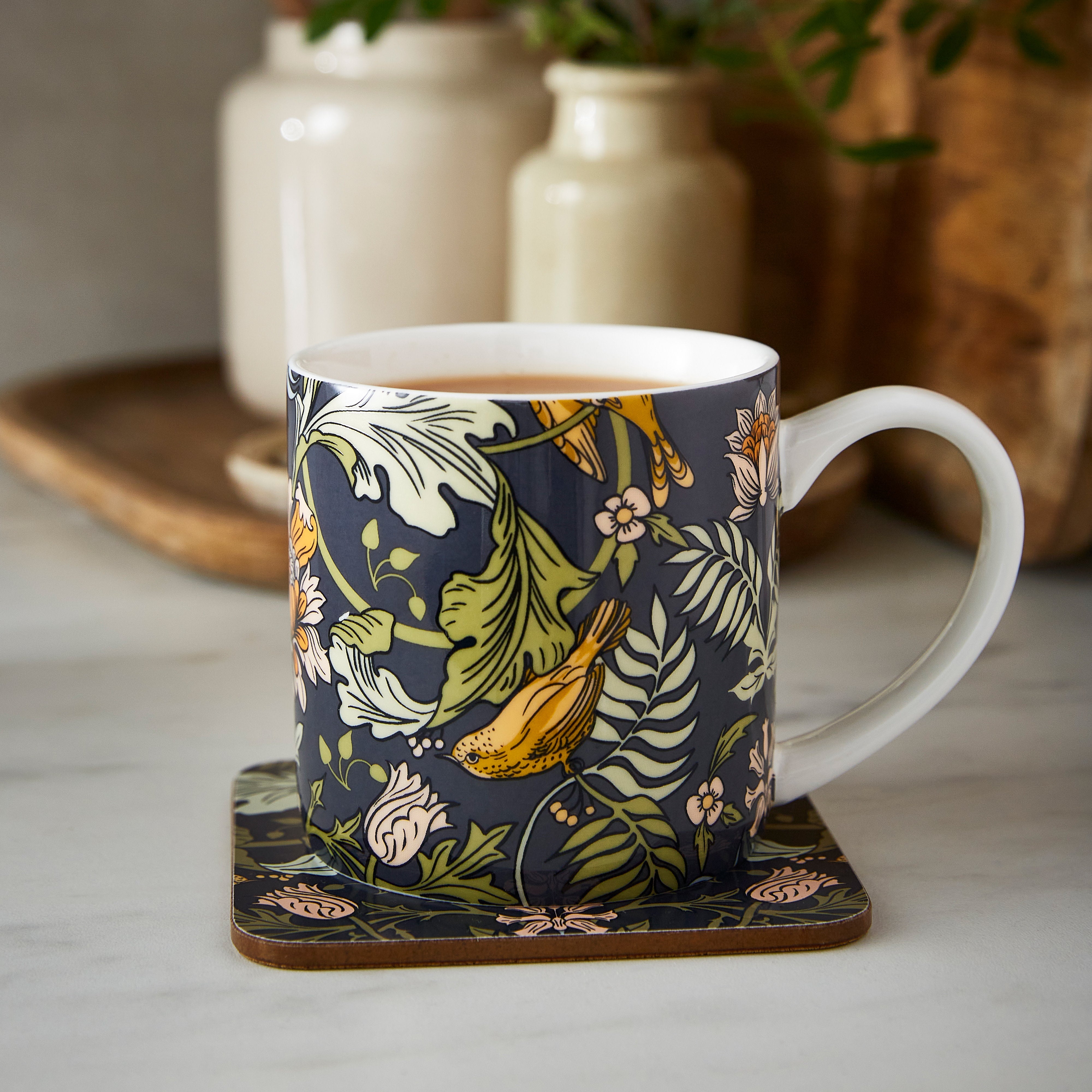 Ulster Weavers Finch & Flower New Bone China Mug 250ml Navy