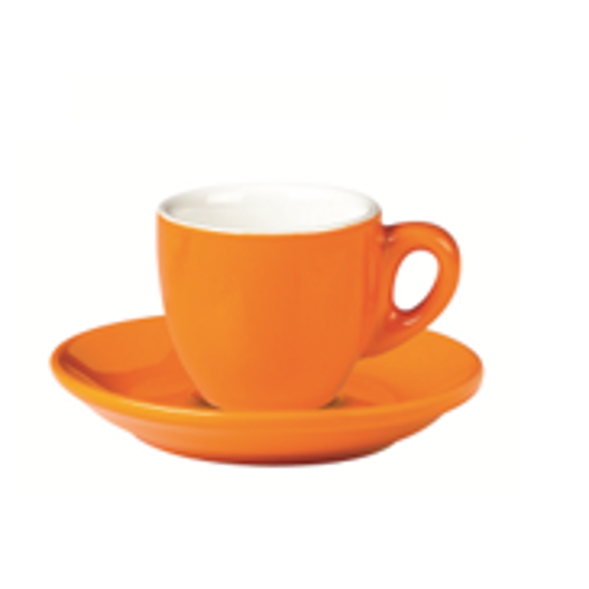 Incasa Belly Espresso Cup and Saucer Orange (90ml) 6 Pack