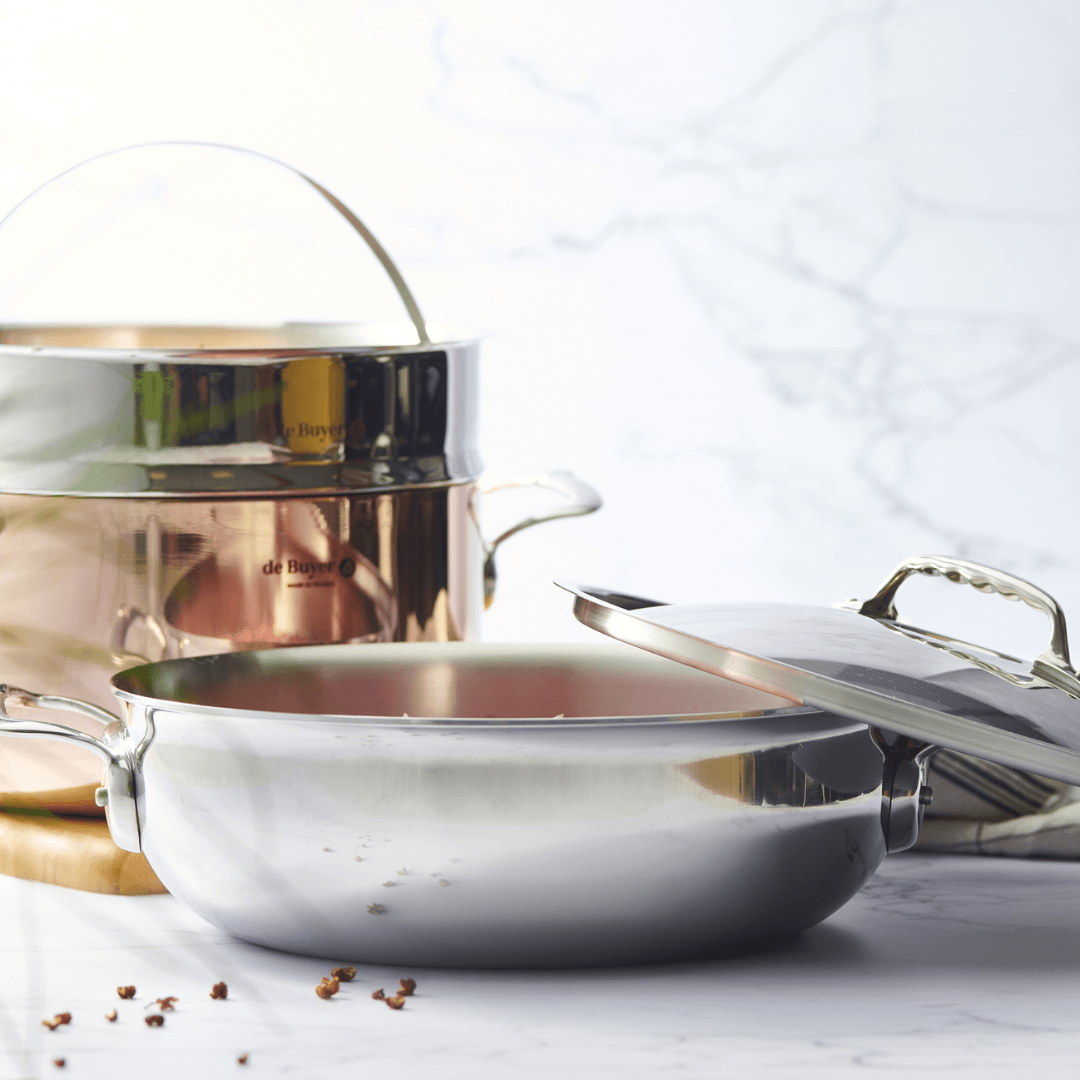 de Buyer Affinity Stainless Steel Braiser with Lid 28cm