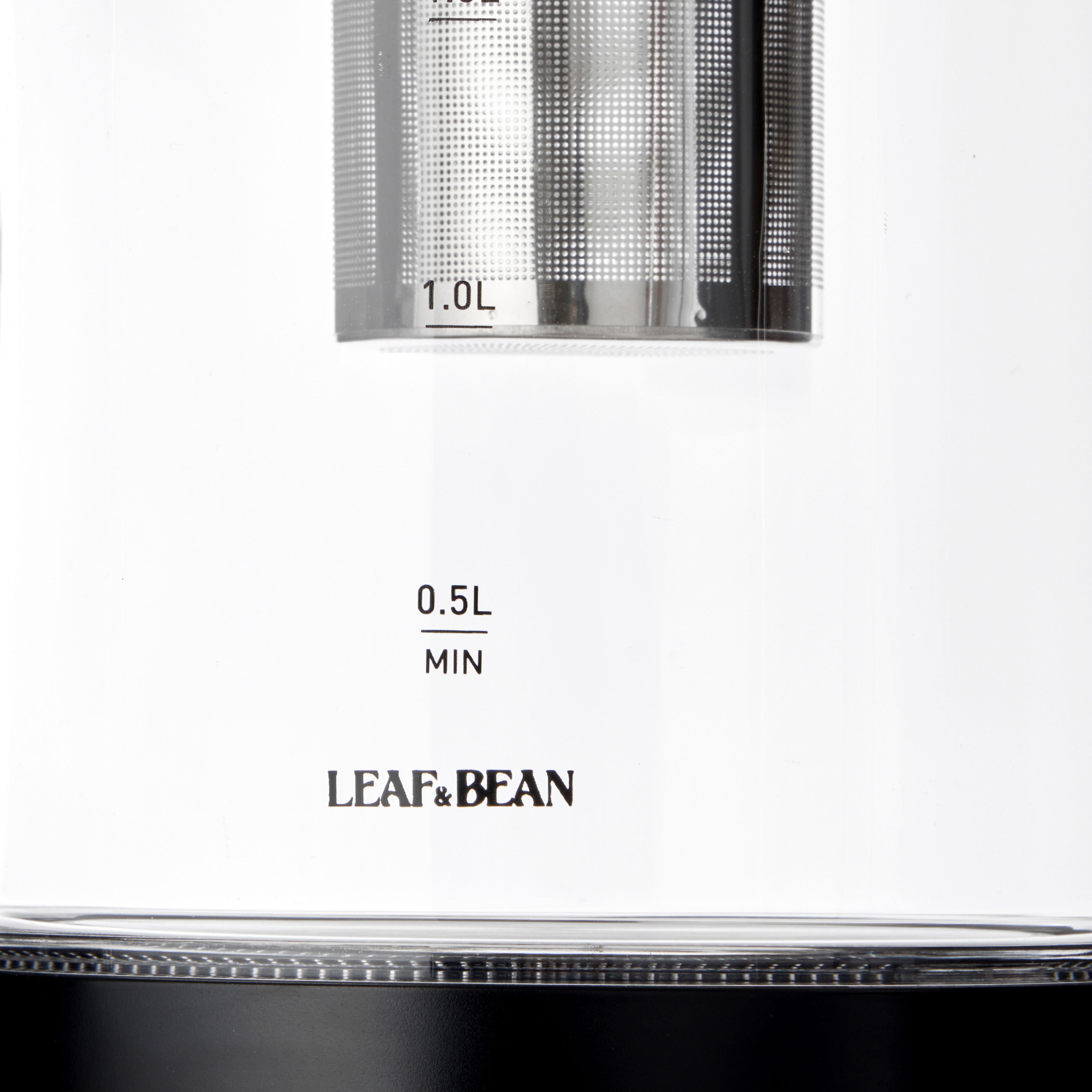 Leaf & Bean Electric Glass Digital Kettle with Infuser 1.8L Black