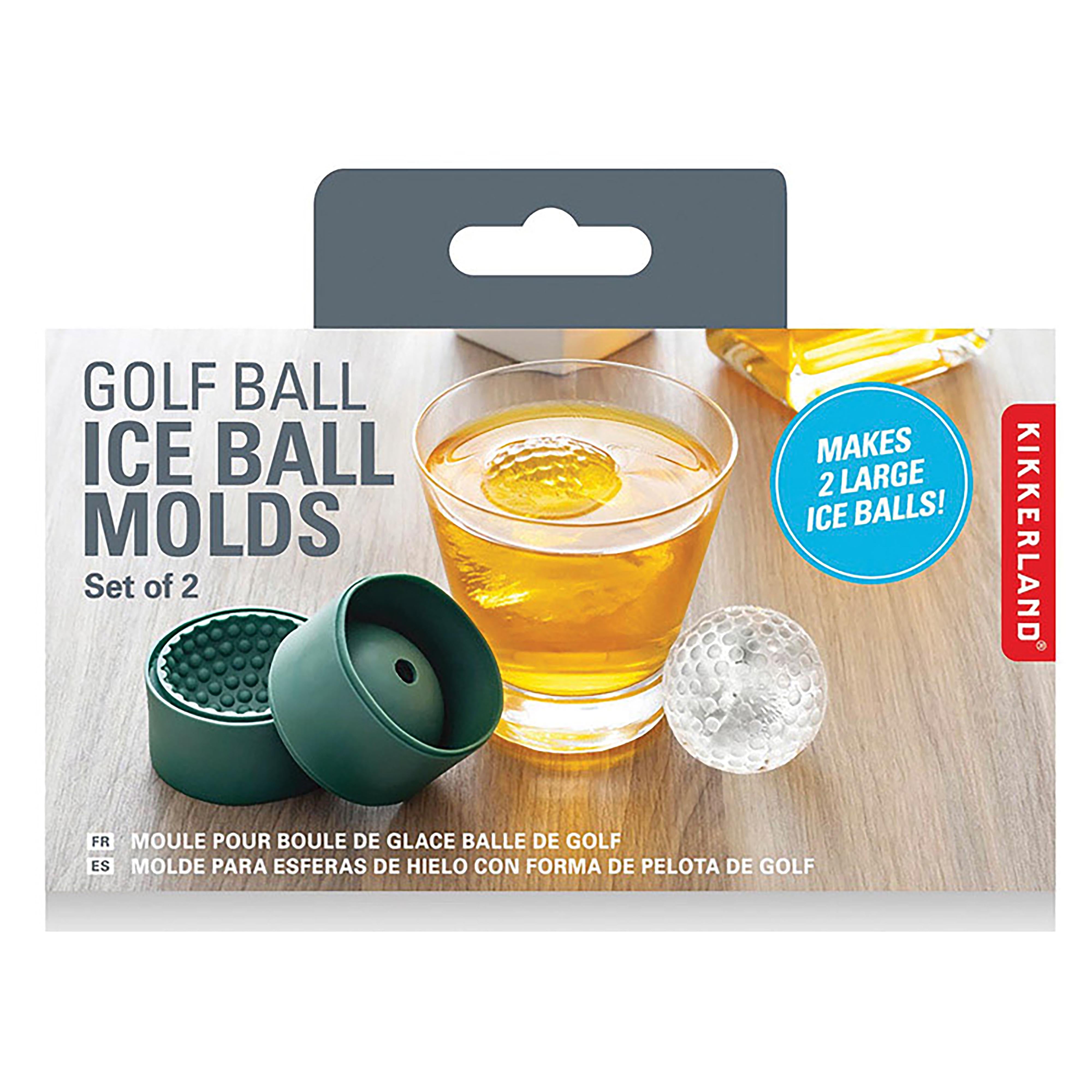 Kikkerland Golf Ball Ice Ball Moulds 2 Piece Set Green