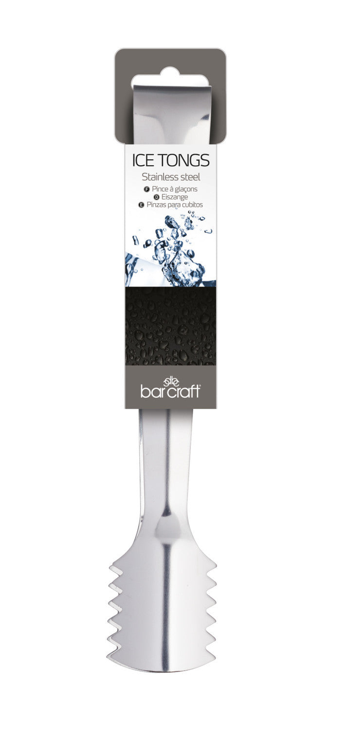 BarCraft Stainless Steel 16cm Ice Serving Tongs