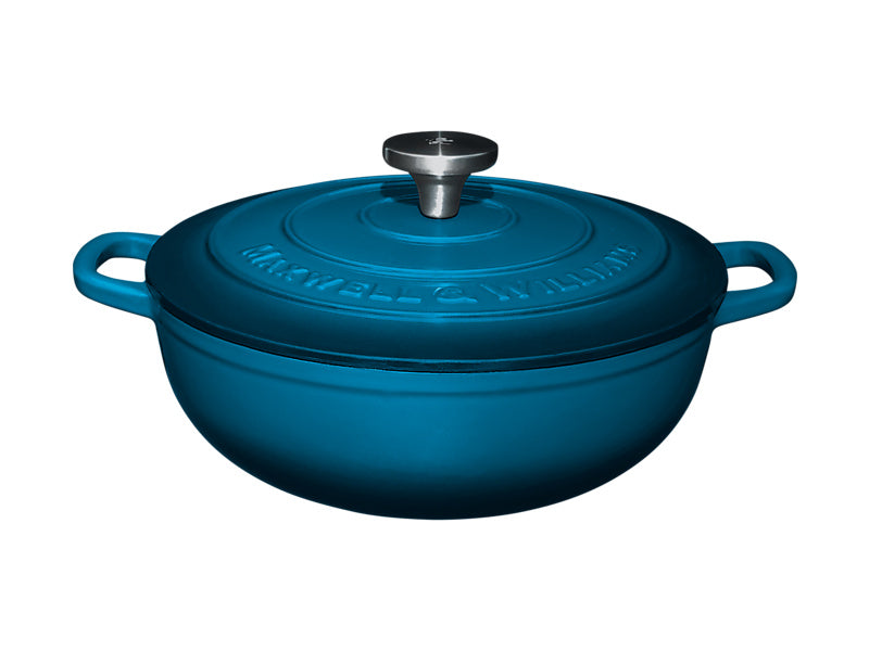 Maxwell & Williams Cast Iron Round Casserole 4L English Racing Green 26cm