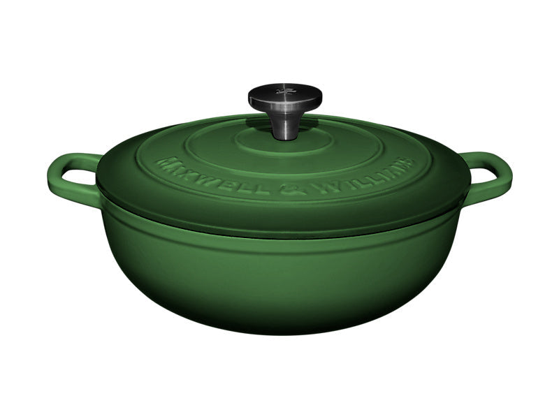 Maxwell Williams Cast Iron Round Casserole English Racing Green 26cm / 4L