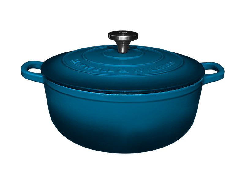 Maxwell & Williams Cast Iron Round Casserole 6.2L English Racing Green 28cm