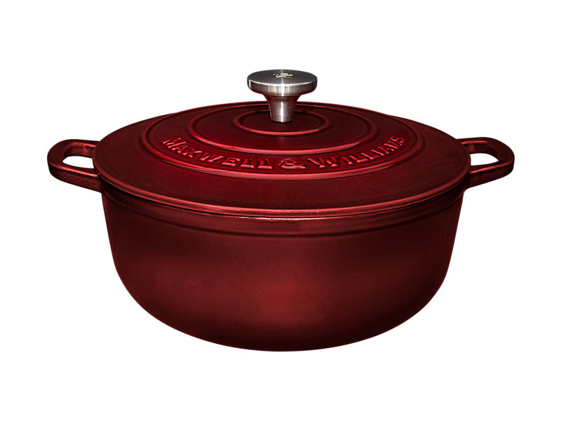 Maxwell & Williams Cast Iron Round Casserole 6.2L English Racing Green 28cm