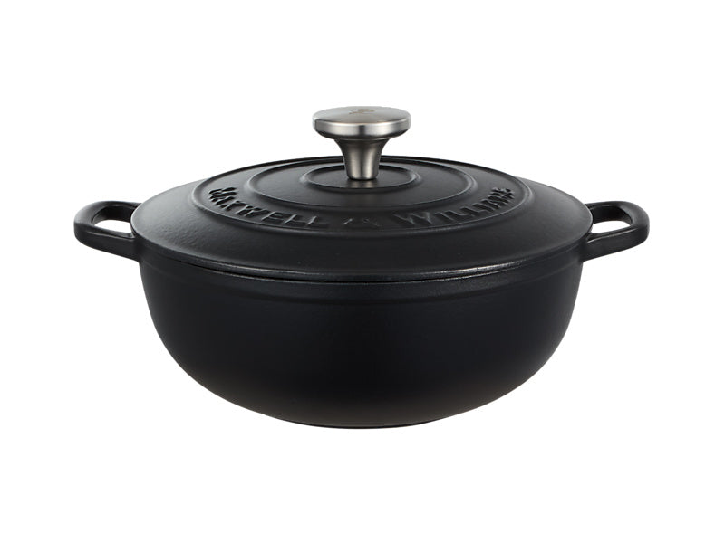 Maxwell & Williams Cast Iron Round Casserole 3.3L Black 24cm
