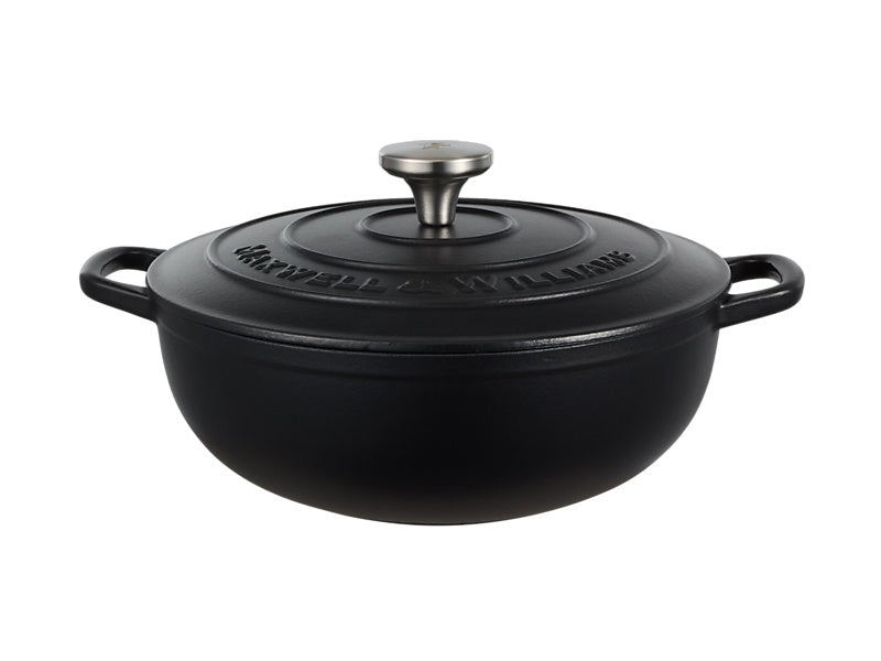 Maxwell & Williams Cast Iron Round Casserole 4L Black 26cm