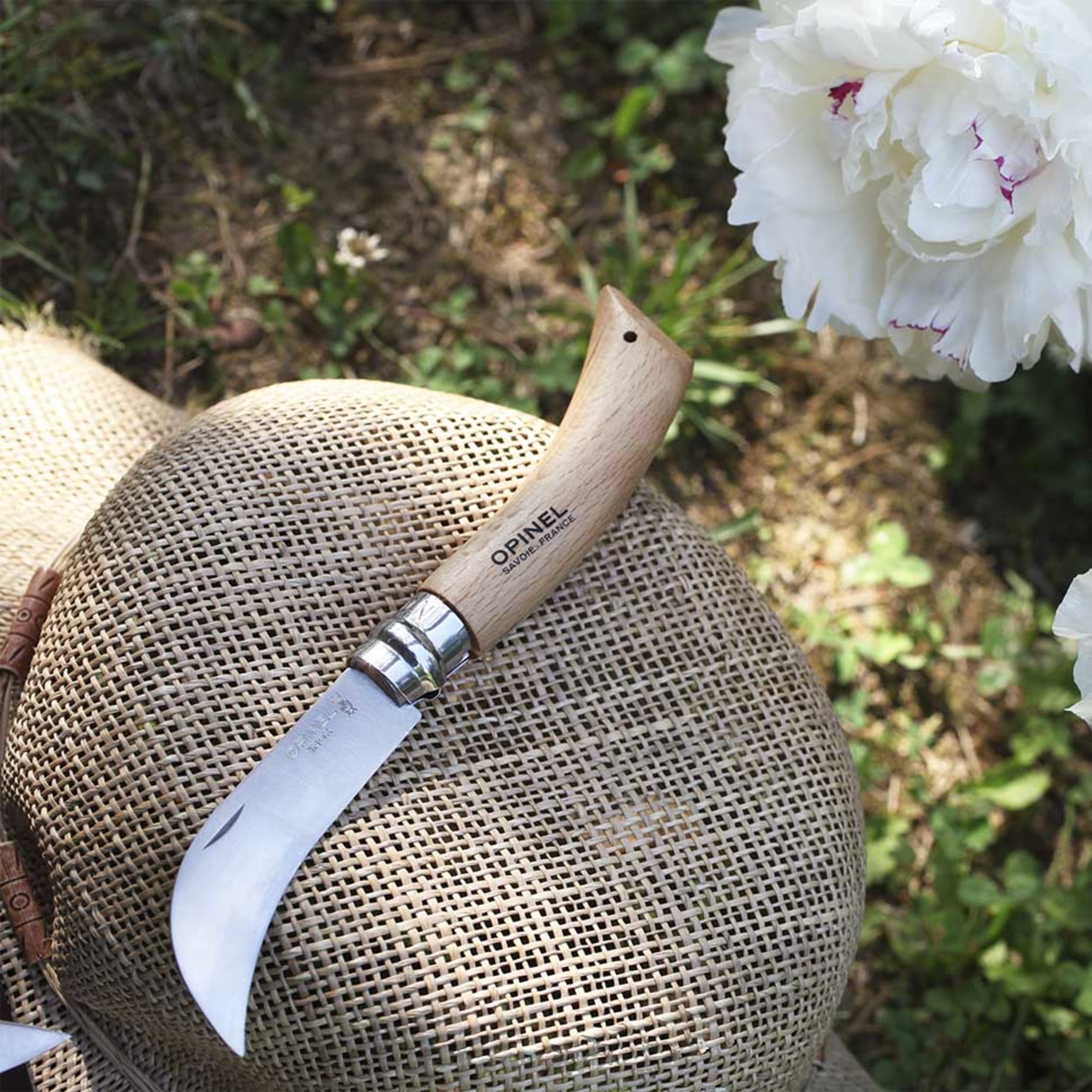 Opinel No.08 Stainless Steel Pruning Knife Beech (Blister Pack)