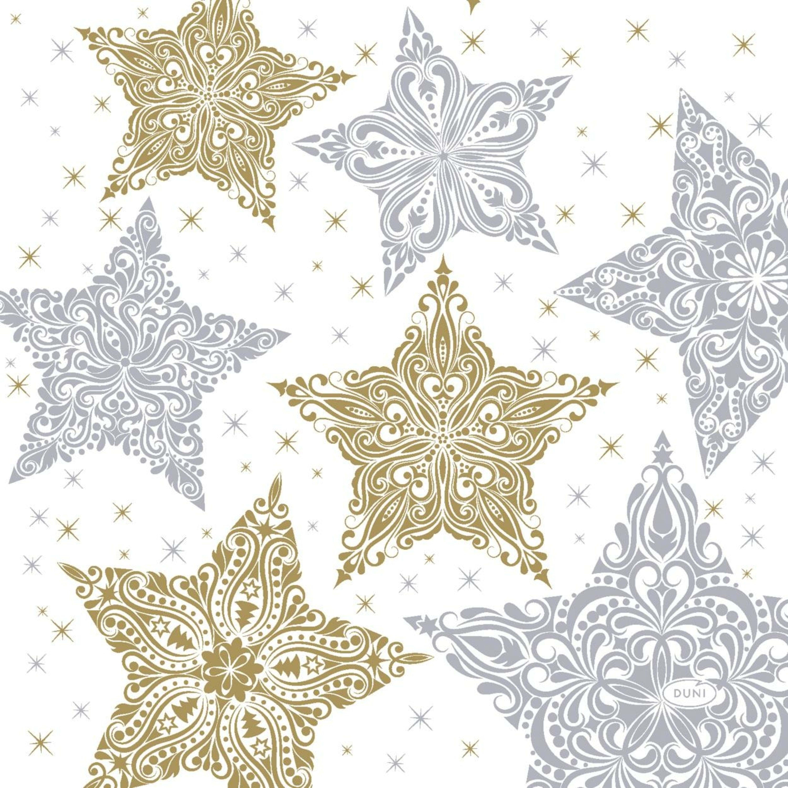 Paper+Design Lunch Napkins 20 Pack - Snowstars White