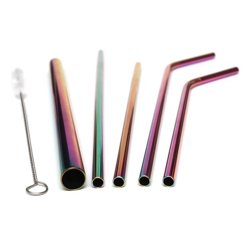 Activated Eco Stainless Steel Straw Set - Rainbow
