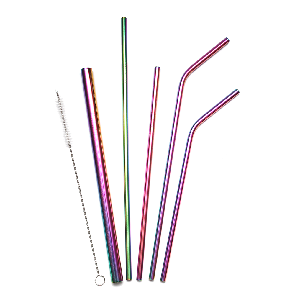 Activated Eco Stainless Steel Straw Set - Rainbow