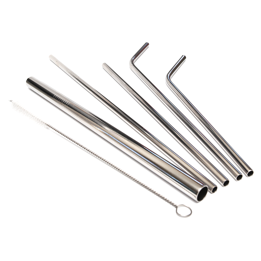 Activated Eco Stainless Steel Straw Set - Silver