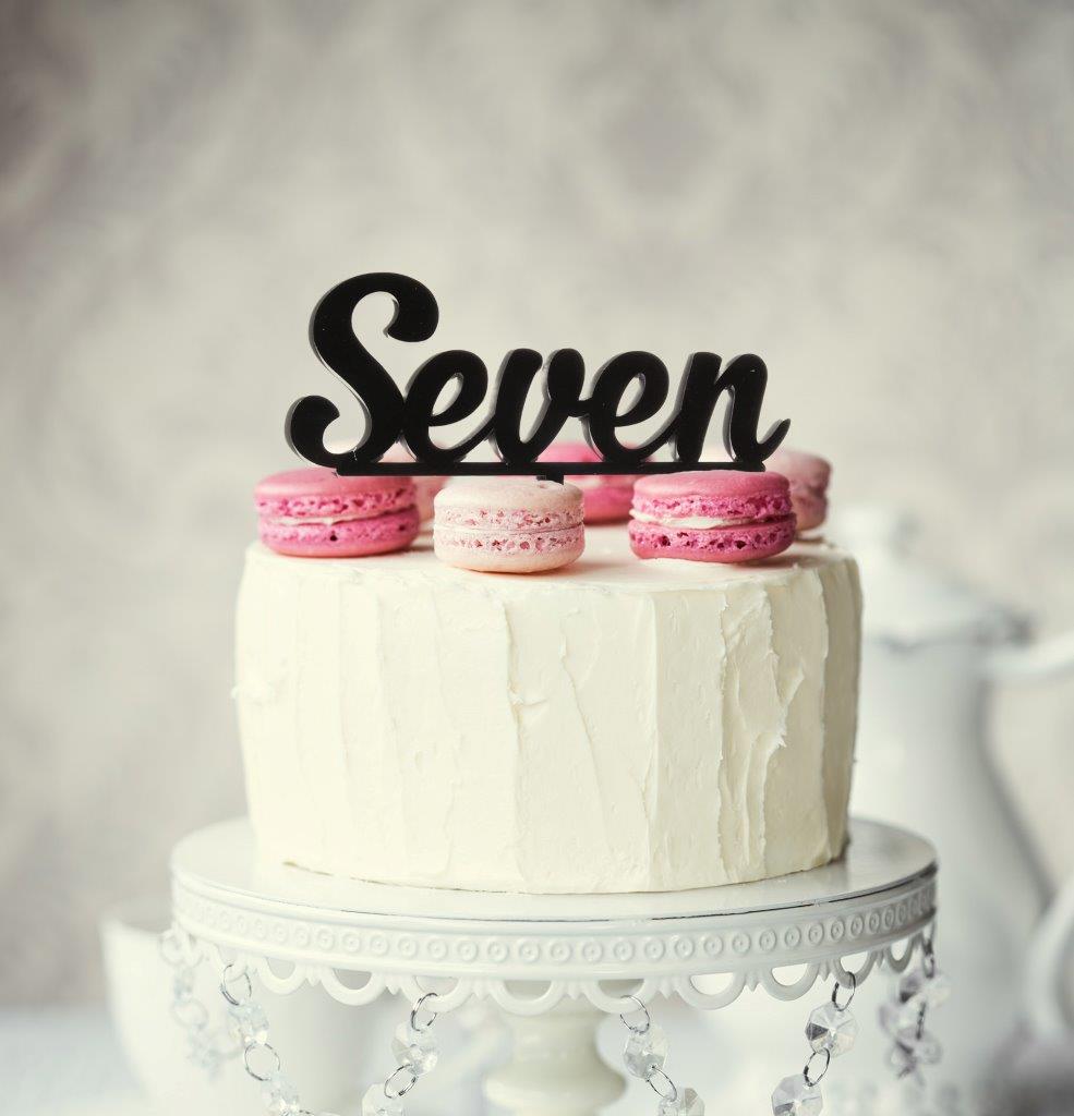 Sugar Crafty Number 7 Cake Topper Black