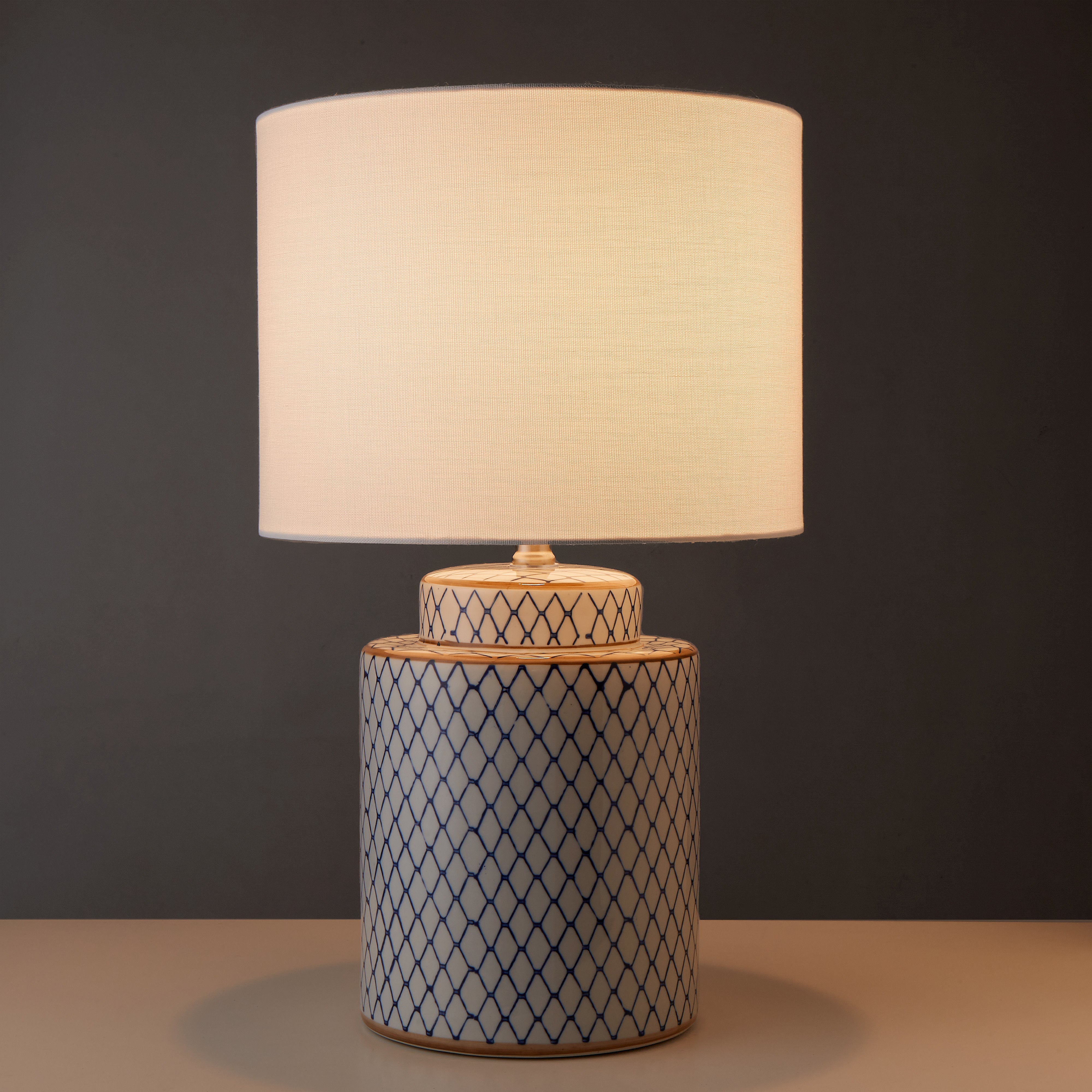 Society Home Leila Table Lamp Blue & White