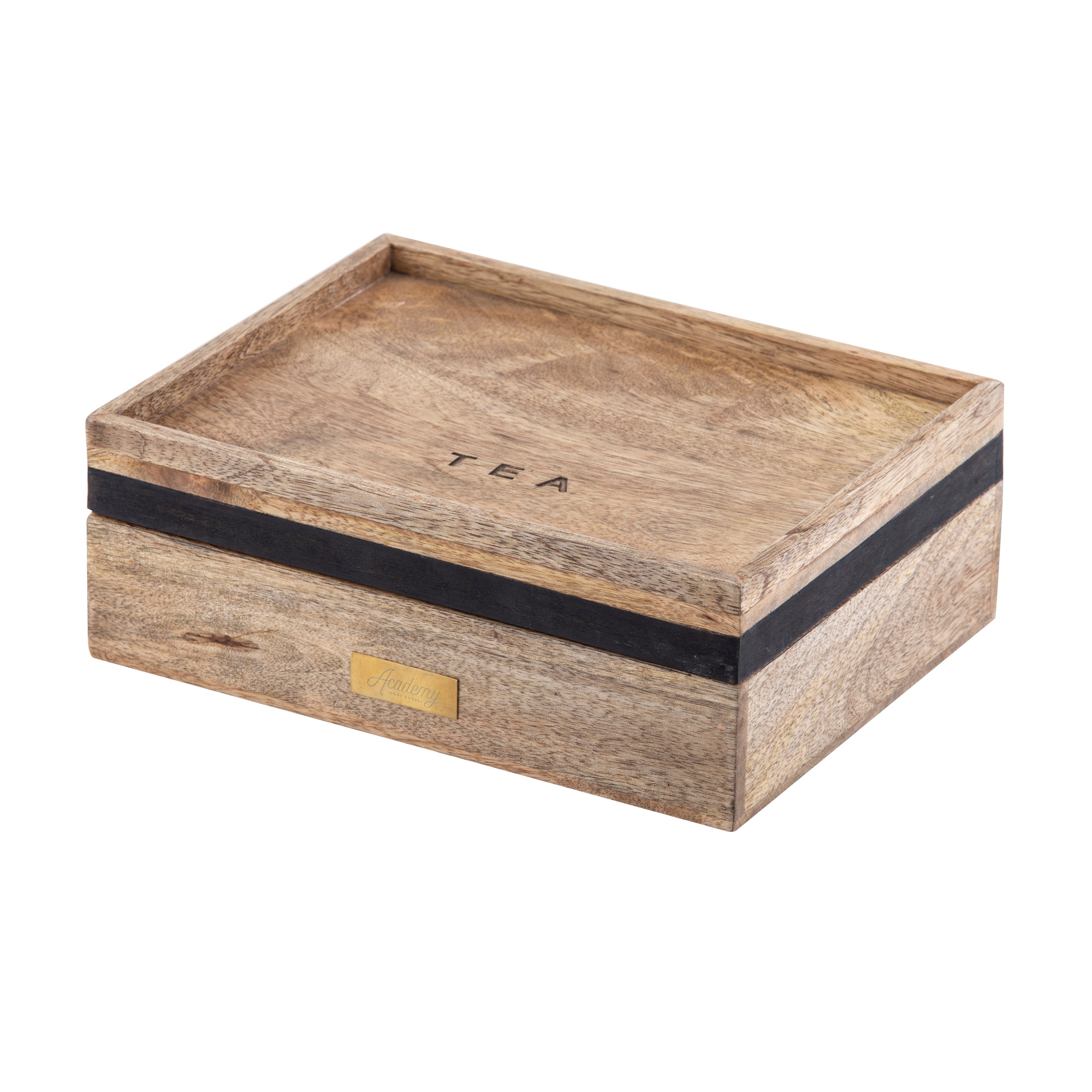 Academy James Tea Box Natural & Black & Gold