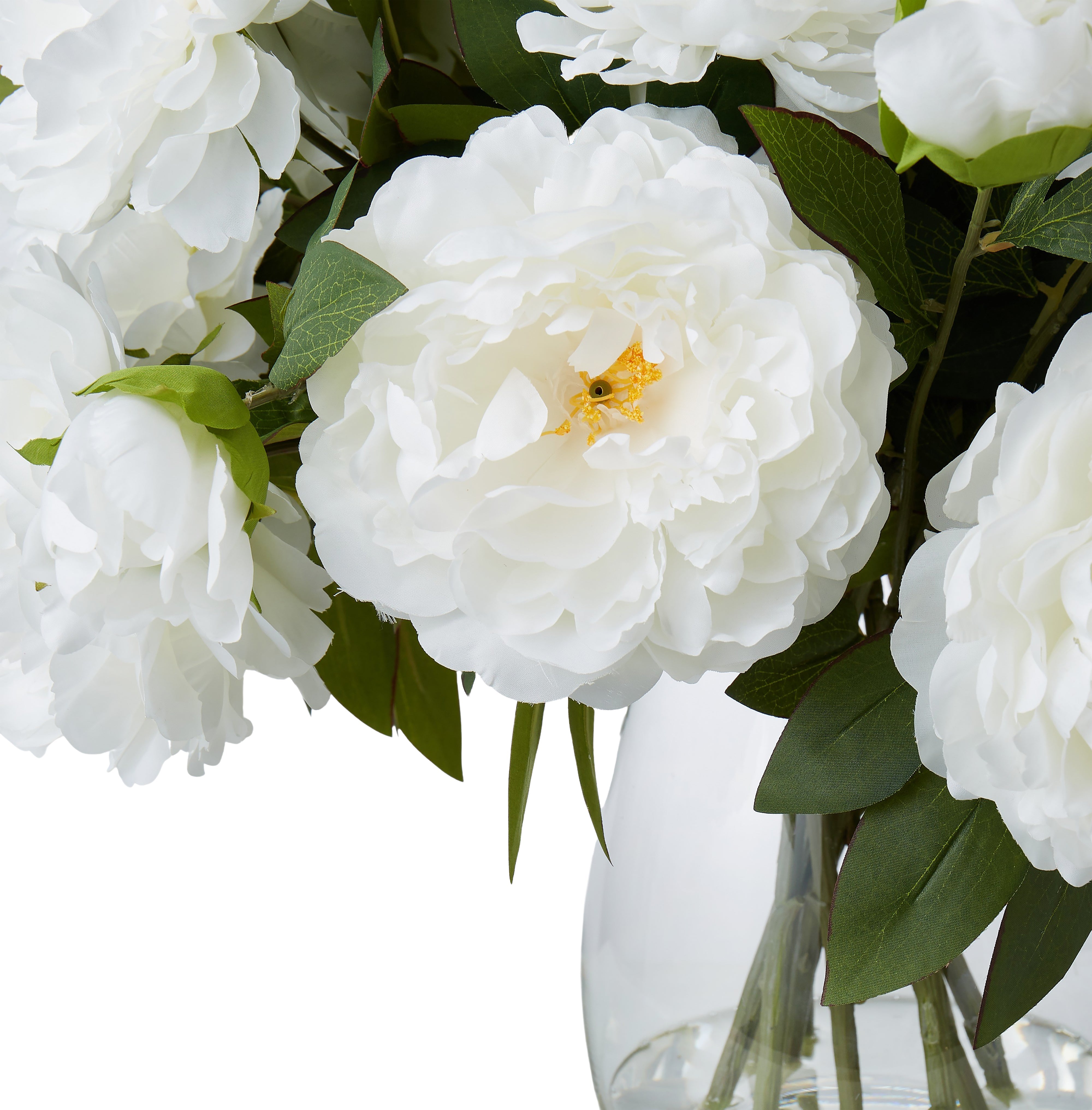 Rogue Peony Mix - Claire Vase White & Glass