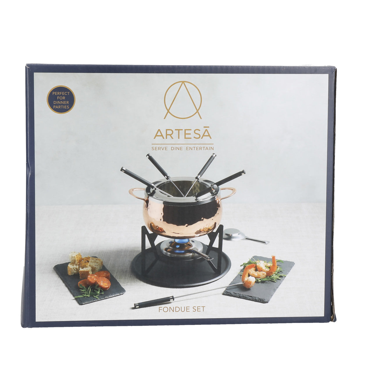Artesà Copper Finish Fondue Set