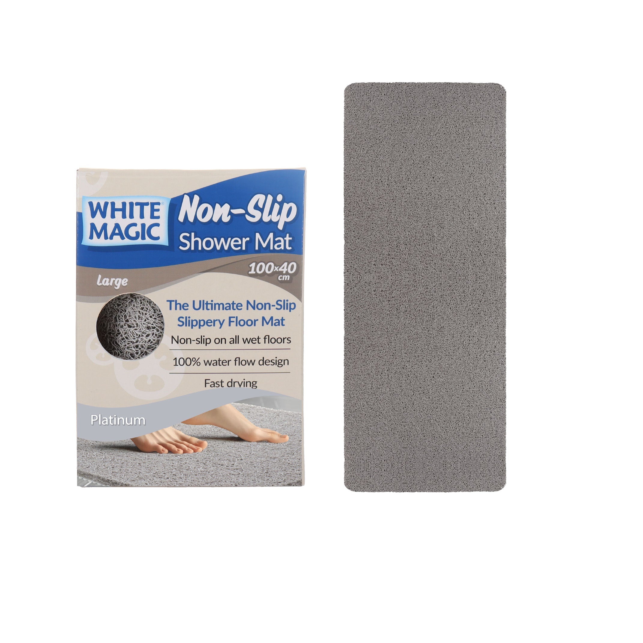White Magic Non-Slip Shower Mat Large