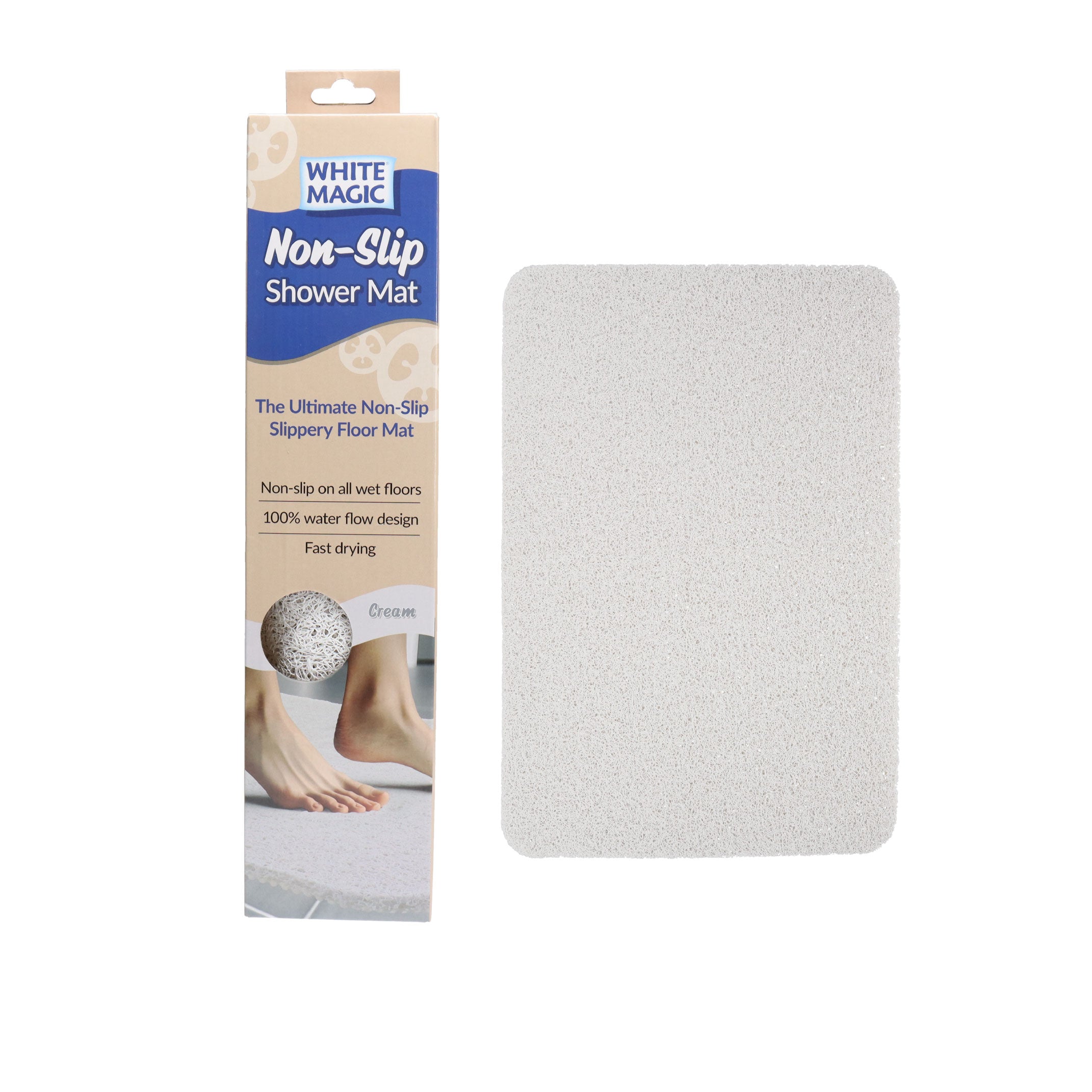 White Magic Non-Slip Shower Mat
