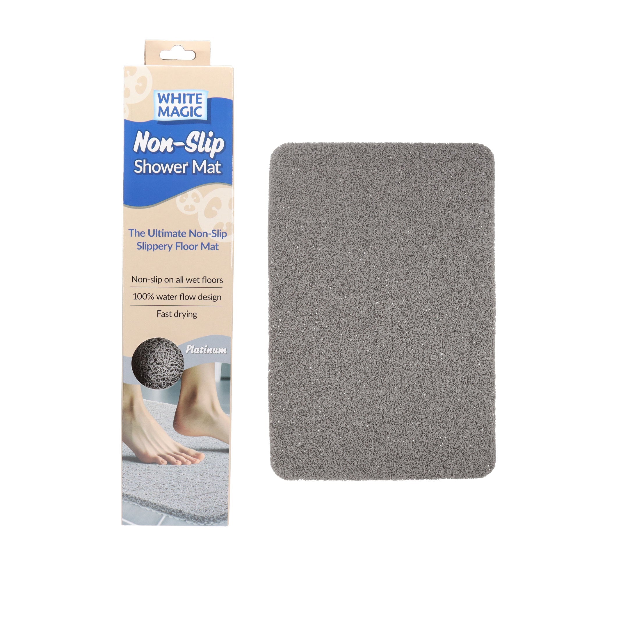 White Magic Non-Slip Shower Mat