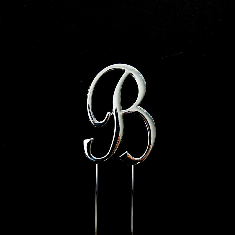 Sugar Crafty Cake Topper Letter B Silver 7cm