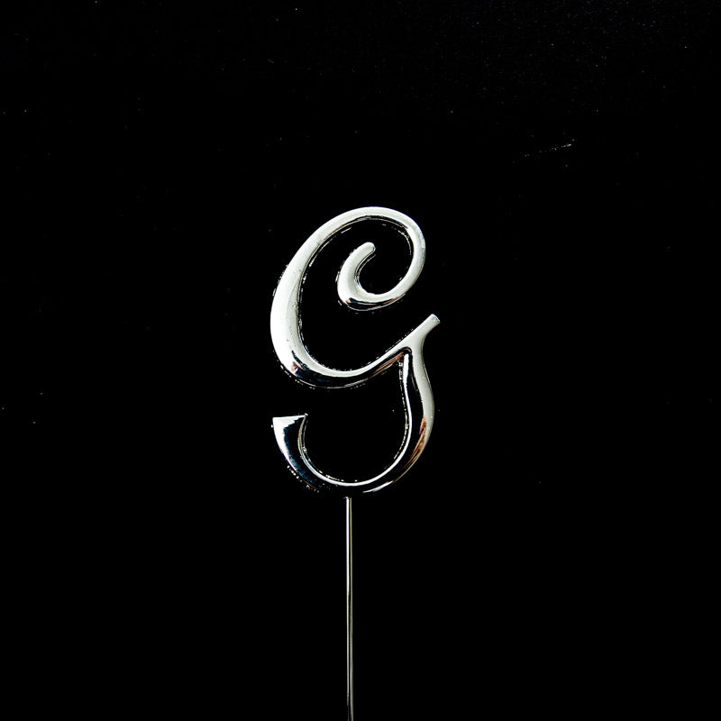 Sugar Crafty Cake Topper Letter G Silver 7cm