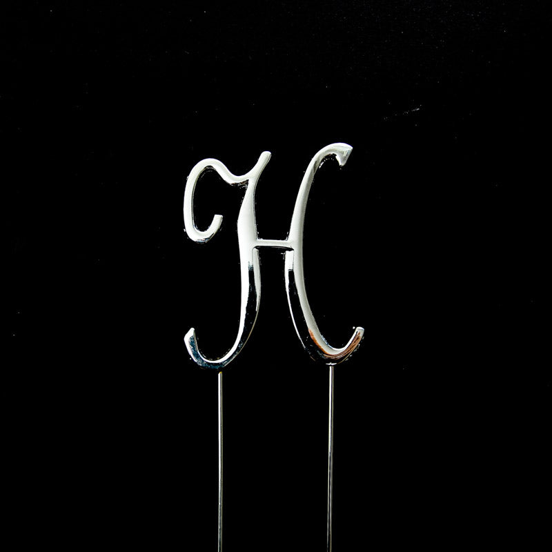 Sugar Crafty Cake Topper Letter H Silver 7cm