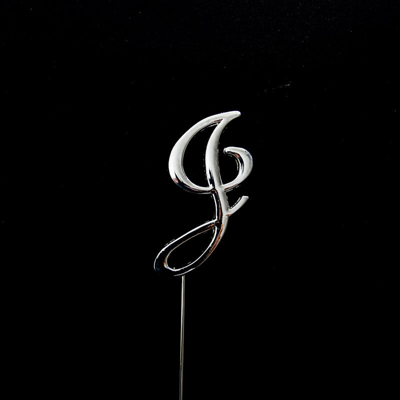 Sugar Crafty Cake Topper Letter J Silver 7cm