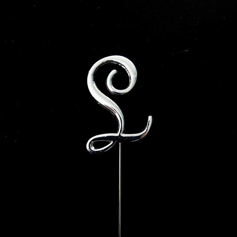 Sugar Crafty Cake Topper Letter L Silver 7cm