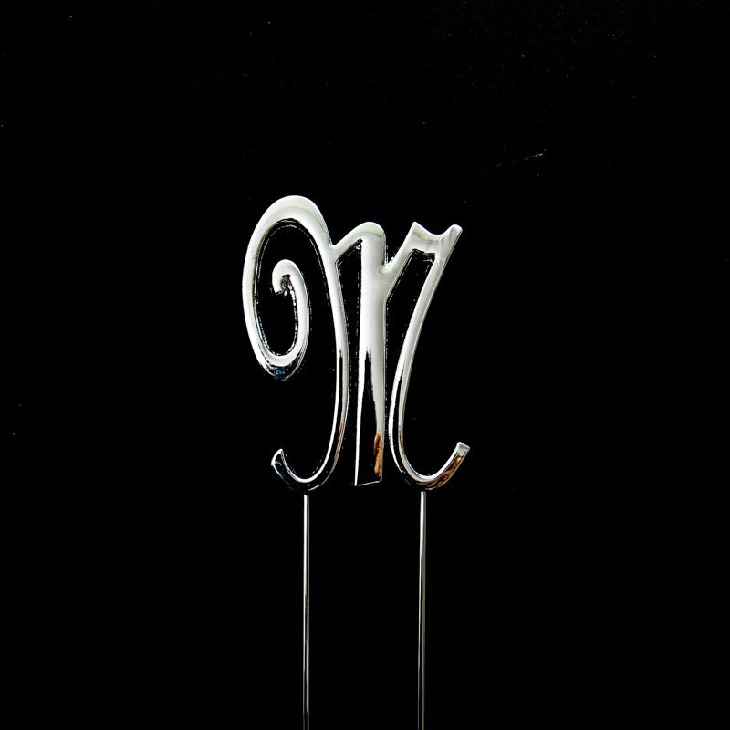 Sugar Crafty Cake Topper Letter M Silver 7cm