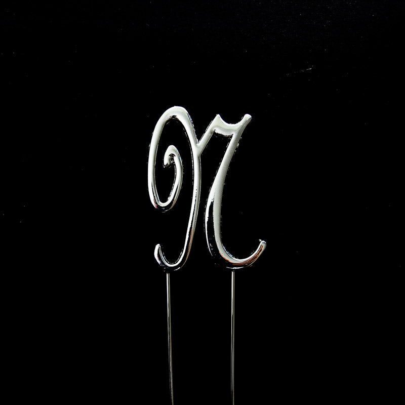 Sugar Crafty Cake Topper Letter N Silver 7cm