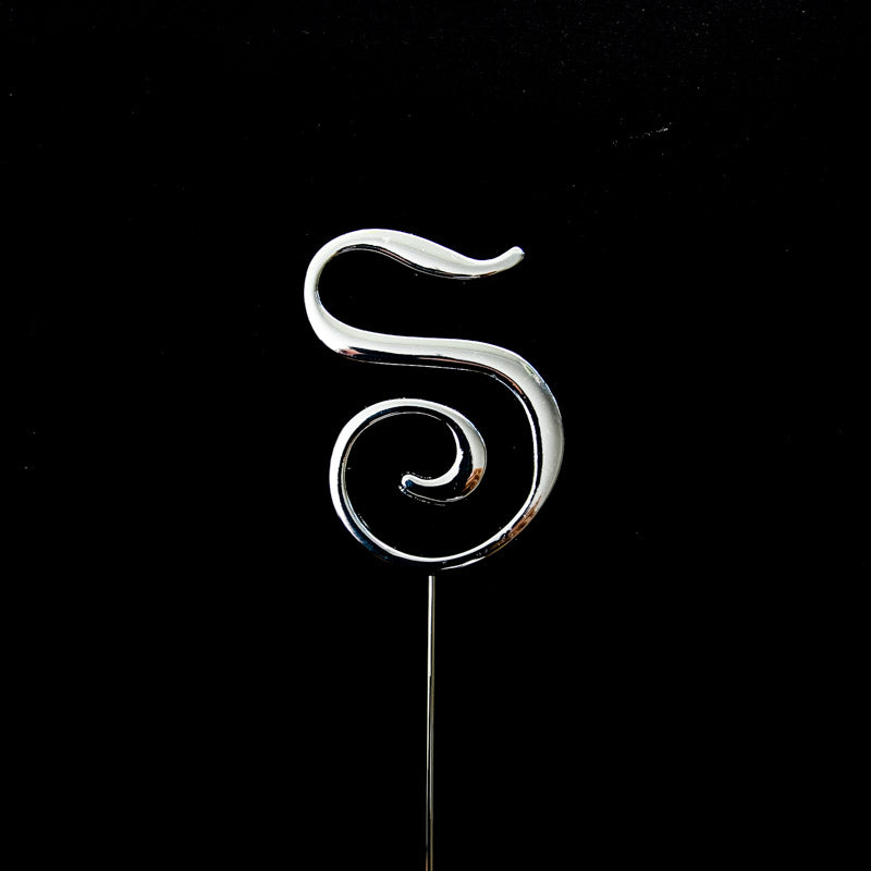 Sugar Crafty Cake Topper Letter S Silver 7cm