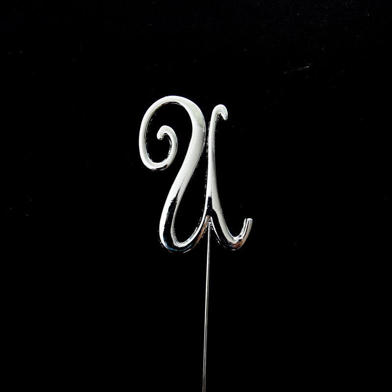 Sugar Crafty Cake Topper Letter U Silver 7cm