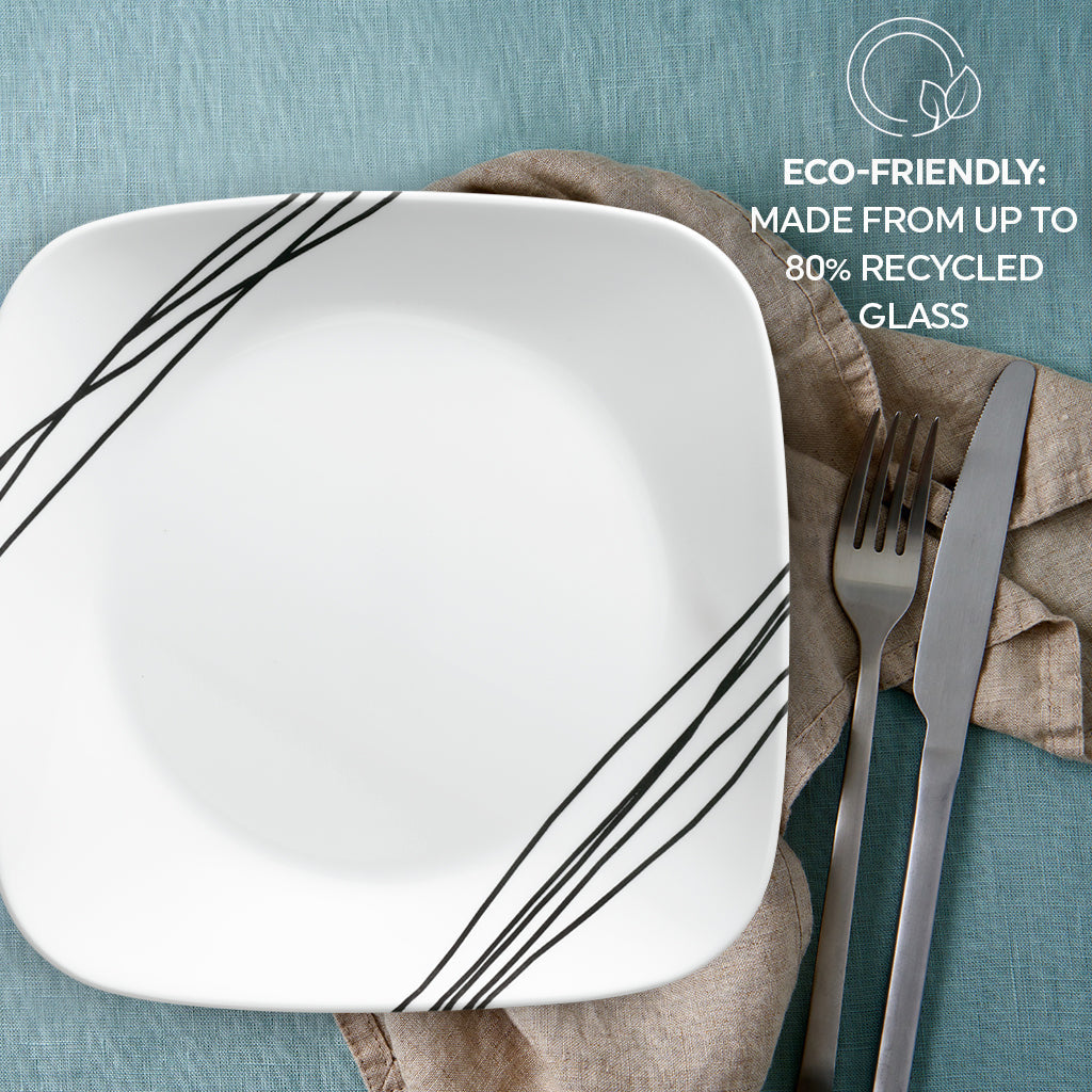 Corelle Simple Sketch 12 Piece Dinner Square Set