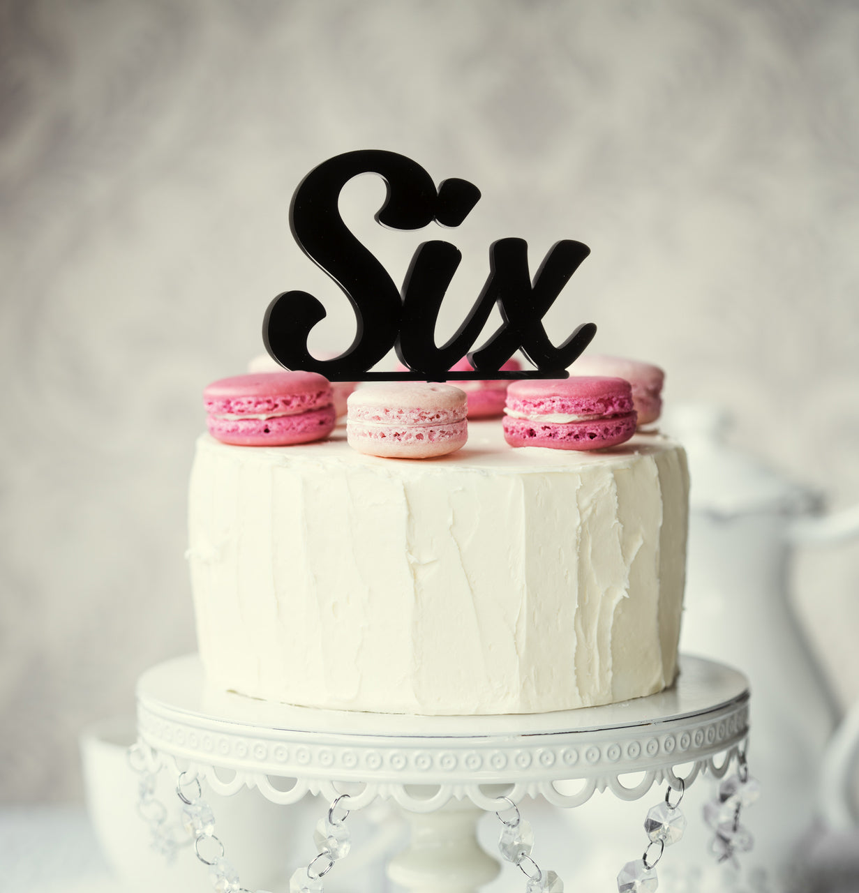Sugar Crafty Number 6 Cake Topper Black