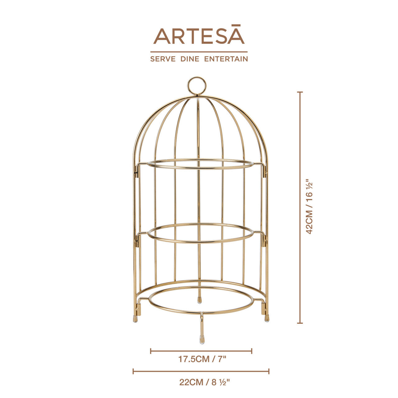 Artesà Three Tier Bird Cage Serving Stand