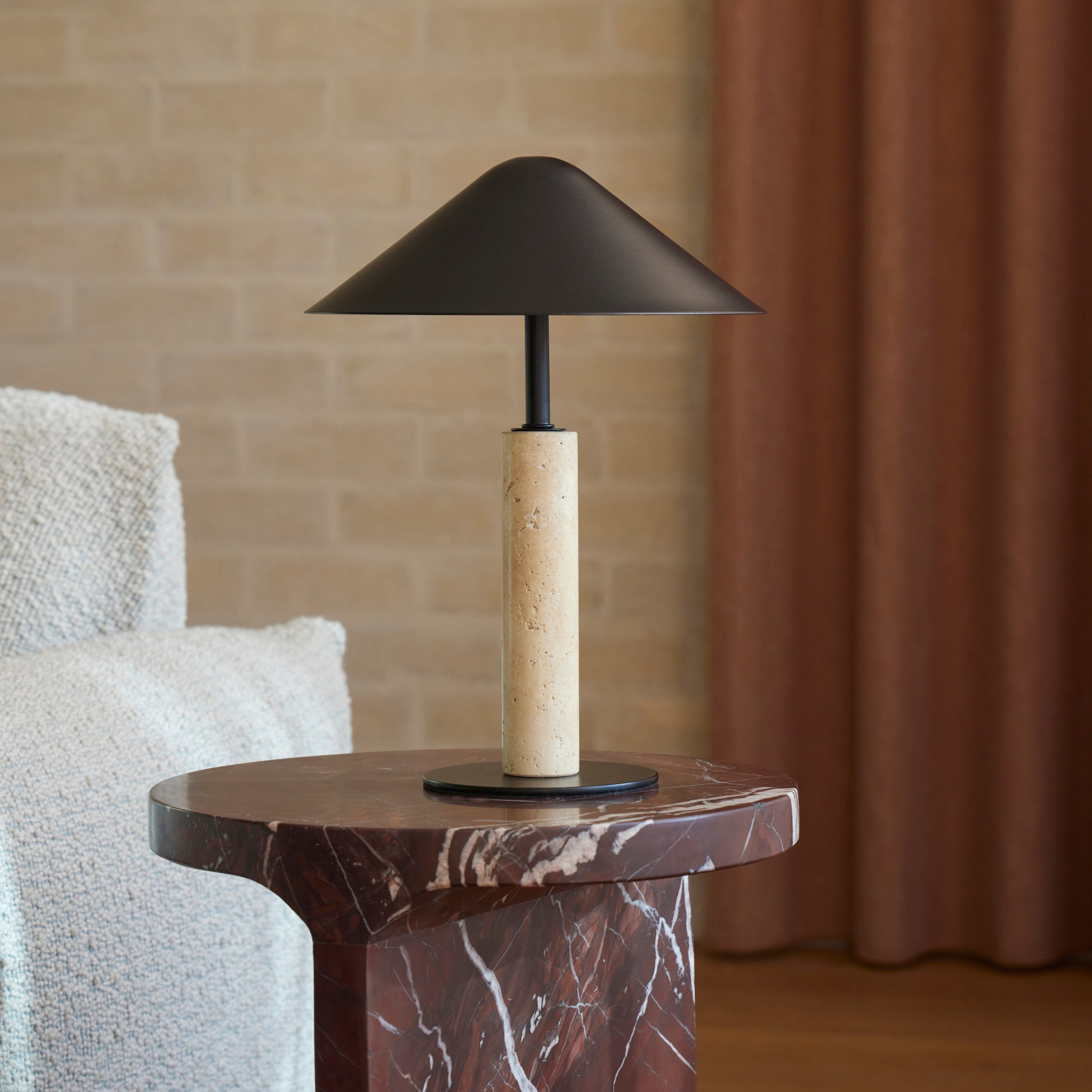 Amalfi Quinn LED Table Lamp Black & Natural