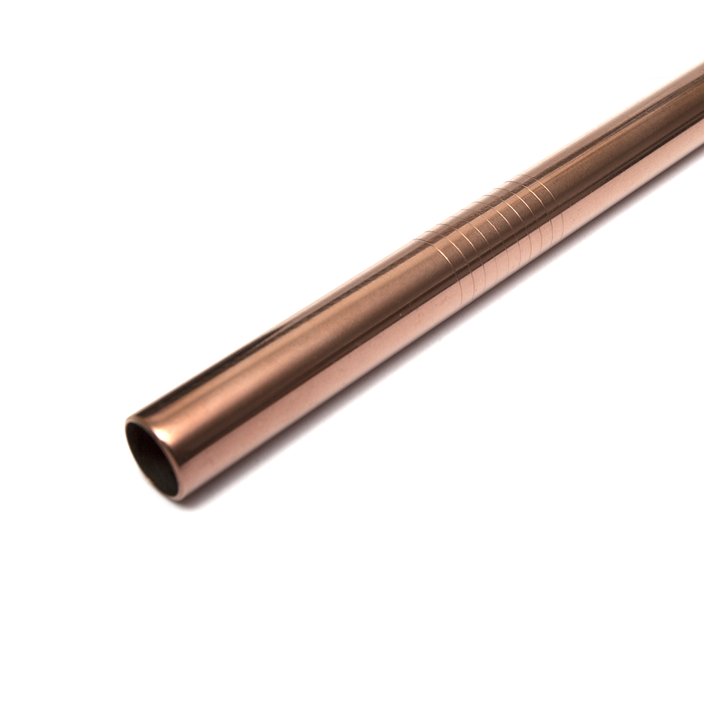 Activated Eco Stainless Steel Straw Set - Rose Gold