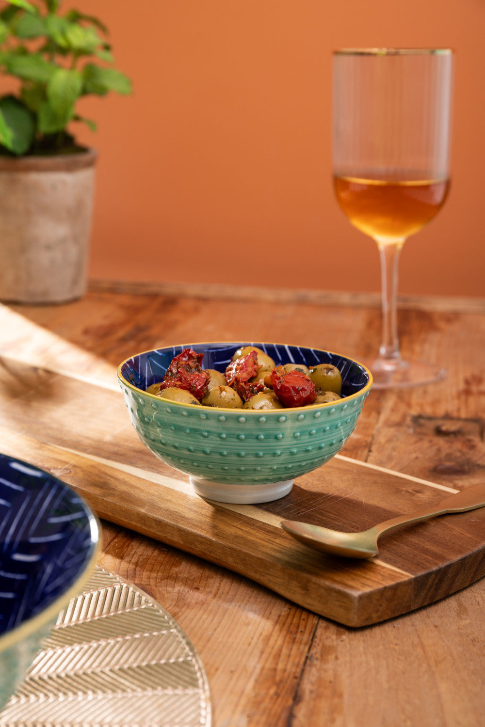 Mikasa Stoneware Nibble Bowl 12cm (Indigo Chevron)