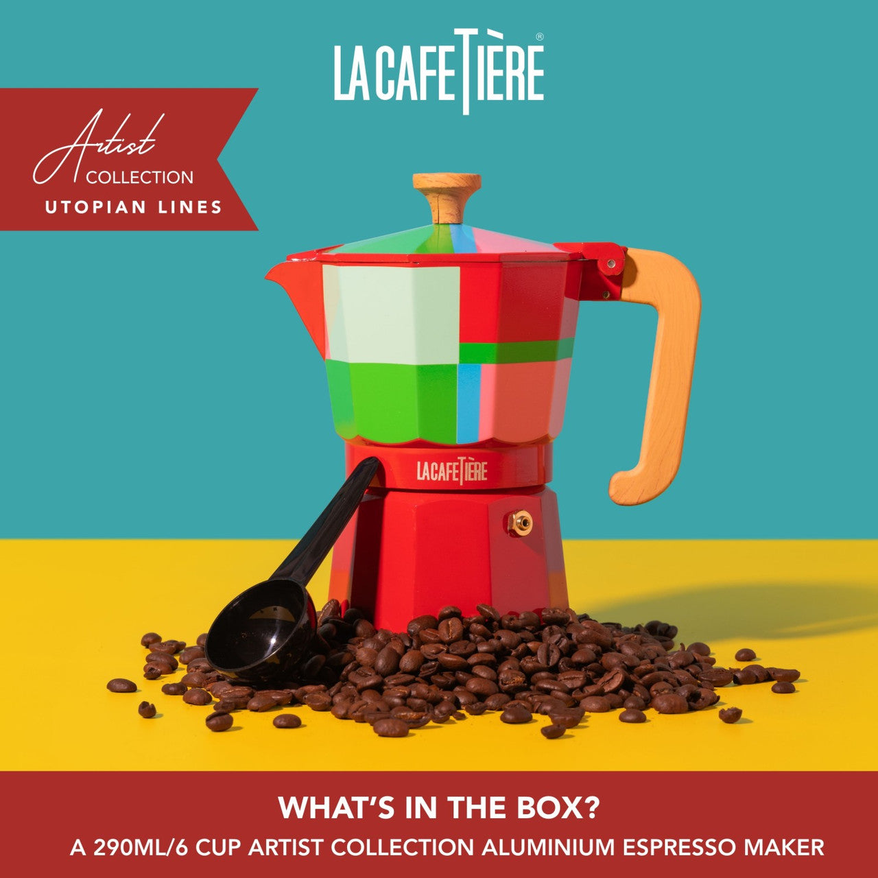 La Cafetière Venice Aluminium Espresso Maker 6 Cup / 290ml (Utopian Lines)