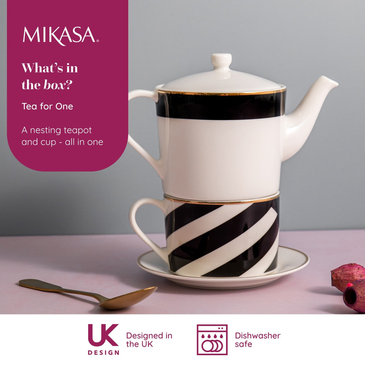 Mikasa Luxe Deco Fine China Tea for One 500ml