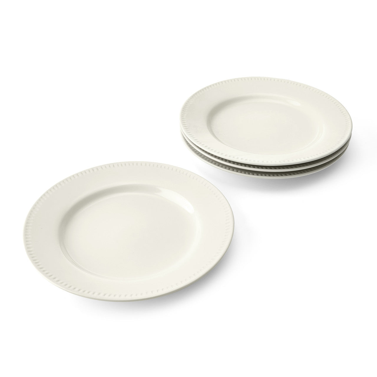 Mikasa Cranborne Stoneware Dinner Plate Set 4 Piece 27cm (Cream)