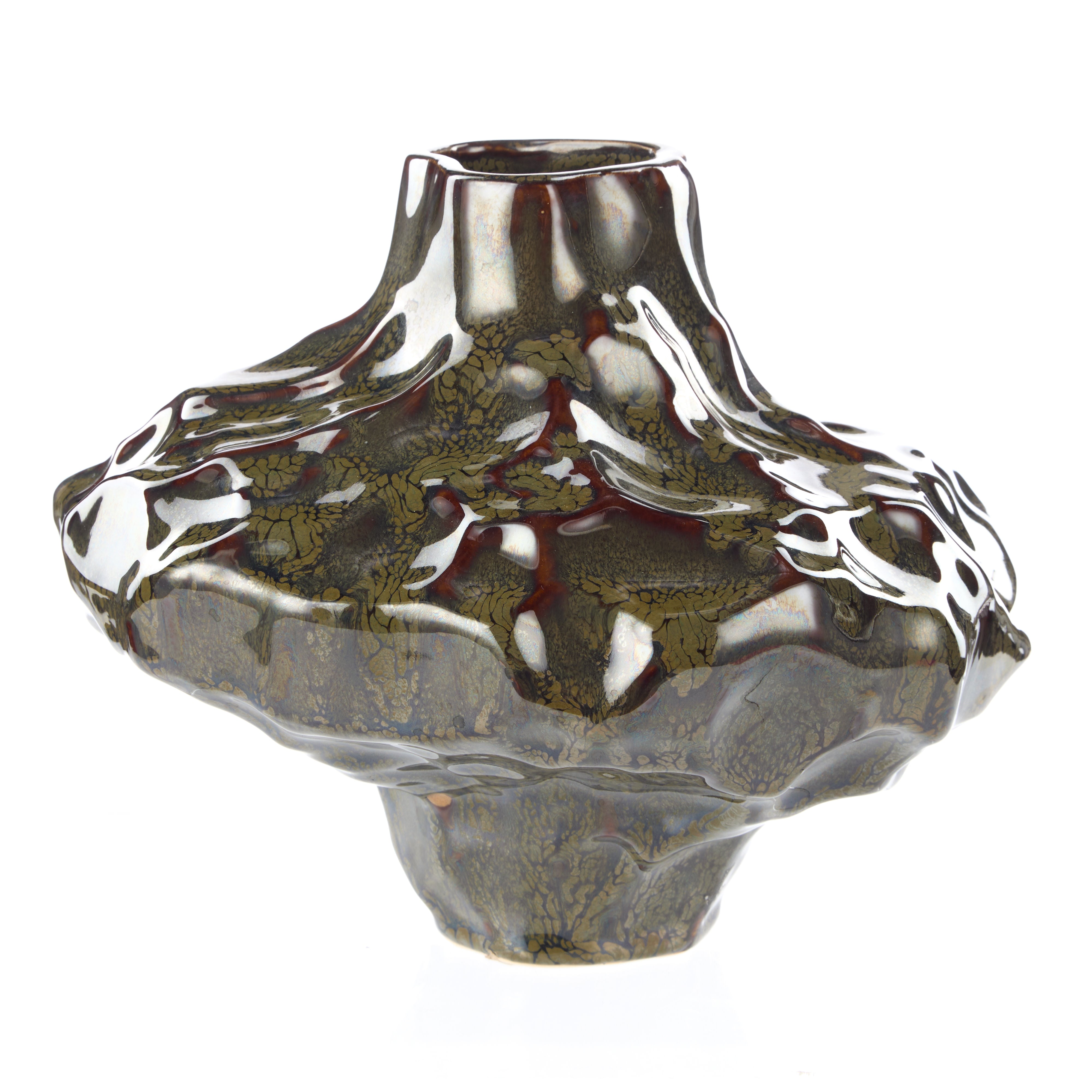 Amalfi Silva Ceramic Vase Small Green