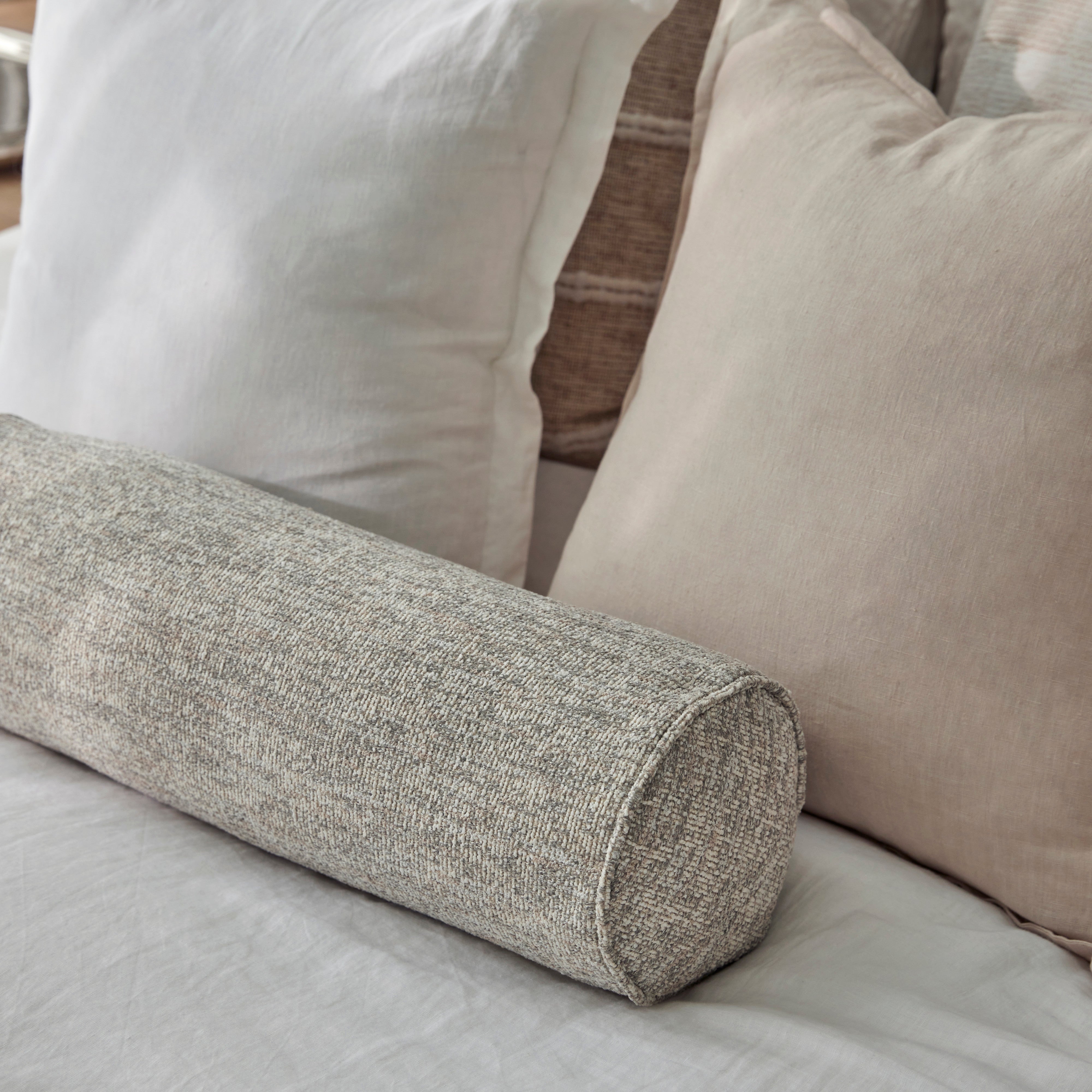Amalfi Koba Boucle Bolster Cushion Grey Multi-Coloured