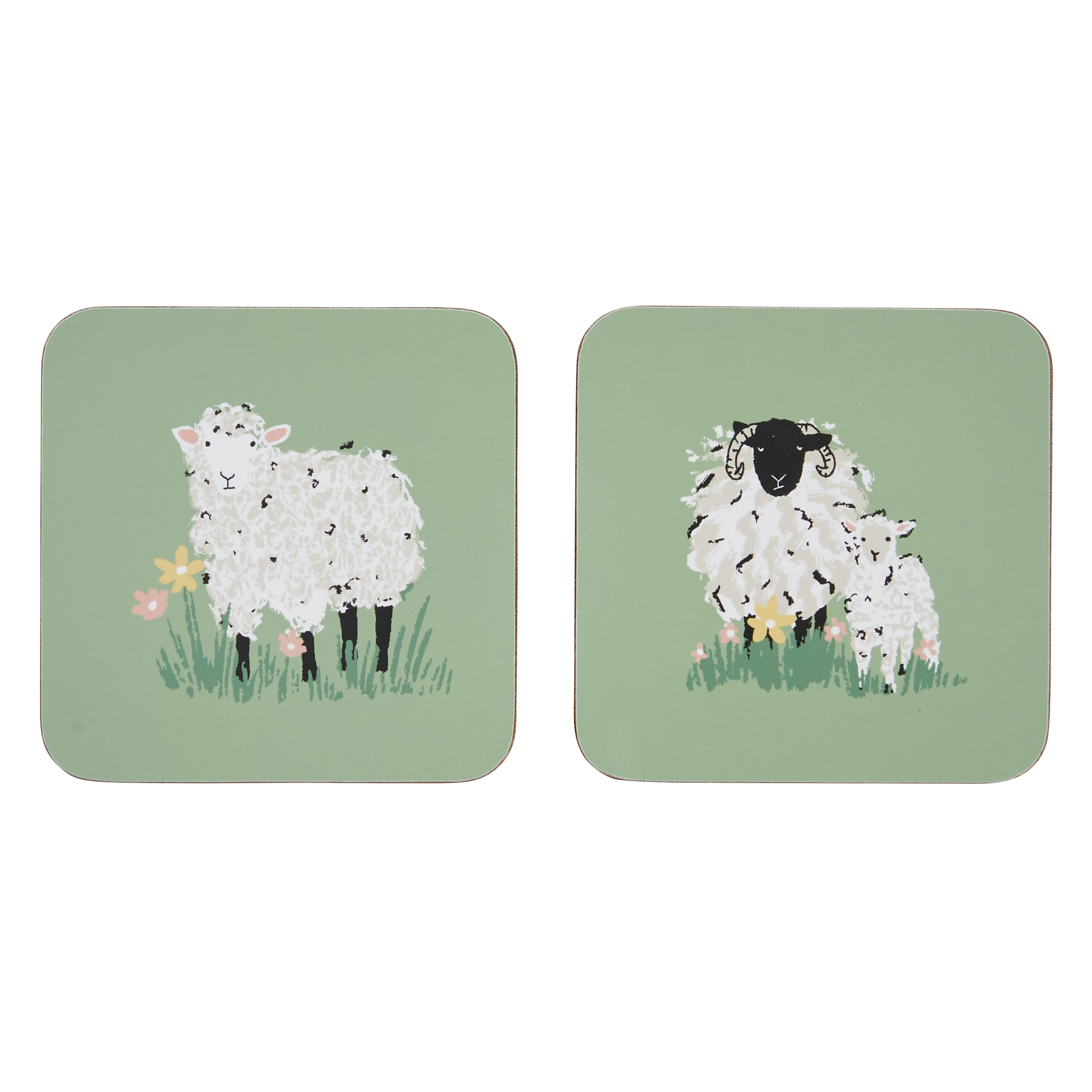 Ulster Weavers Woolly Sheep Coaster 4 Piece Set Green